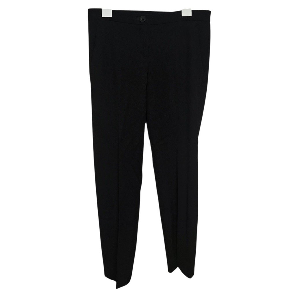 THEORY Women Black Straight Leg Dress Pants Mid Rise Office Trousers Size8 30x28